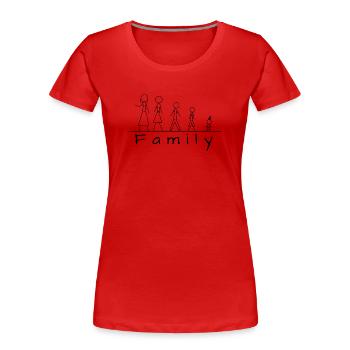 Famille de figurines en bâton - T-shirt bio Premium Femme - rouge - Devant - Mia (176cm)