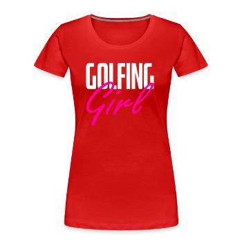 Golf Golfer Skills Golfspieler Golfen - Frauen Premium Bio T-Shirt - Rot - Vorne - Mia (176cm)