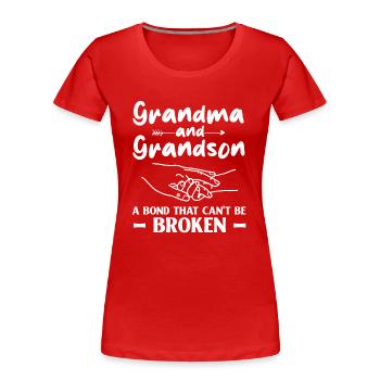 Oma und Enkel: Eine Bindung, die nicht gebrochen werden kann - Frauen Premium Bio T-Shirt - Rot - Vorne - Mia (176cm)