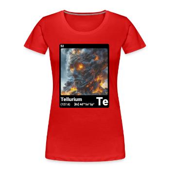 AI am Tellurium (bk) - T-shirt bio Premium Femme - rouge - Devant - Mia (176cm)