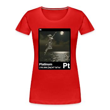 AI am Platinum (bk) Stilelement periodische Mode - Frauen Premium Bio T-Shirt - Rot - Vorne - Mia (176cm)