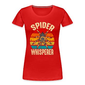 Spider Whisperer Drôle Tarentule Propriétaire Arachnide - T-shirt bio Premium Femme - rouge - Devant - Mia (176cm)