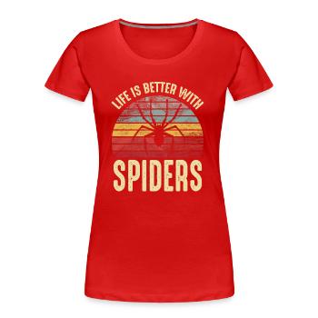 La vie est meilleure avec les araignées Pet Spider Propriétaire Retro - T-shirt bio Premium Femme - rouge - Devant - Mia (176cm)