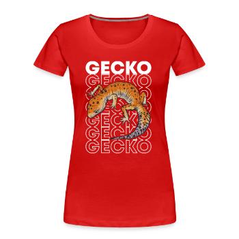 Leopard Gecko 80's Reptile Keeper Gecko Propriétaire - T-shirt bio Premium Femme - rouge - Devant - Mia (176cm)