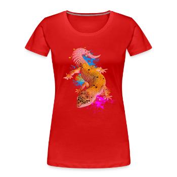 Leopardgecko Aquarell Reptilienhalter - Frauen Premium Bio T-Shirt - Rot - Vorne - Mia (176cm)