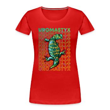 Uromastyx 80's Reptile Keeper Lézard Propriétaire - T-shirt bio Premium Femme - rouge - Devant - Mia (176cm)