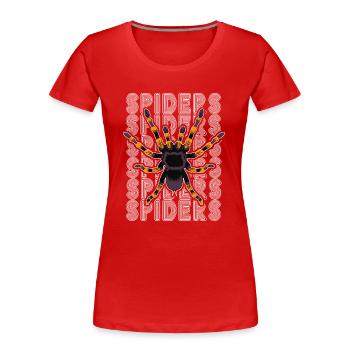 Retro Spider Besitzer Tarantula 80s Text - Frauen Premium Bio T-Shirt - Rot - Vorne - Mia (176cm)