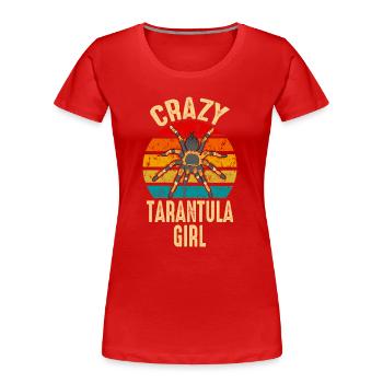 Crazy Spider Girl Pet Spider Propriétaire Arachnid Spider - T-shirt bio Premium Femme - rouge - Devant - Mia (176cm)