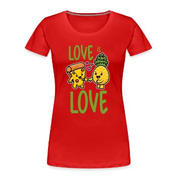 Ananas gehört auf Pizza Funny Food - Frauen Premium Bio T-Shirt - Rot - Vorne - Mia (176cm)