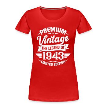 Vintage 1943 Limitierte Auflage - Frauen Premium Bio T-Shirt - Rot - Vorne - Mia (176cm)