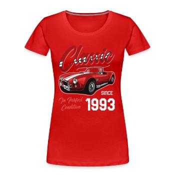 Ich bin nicht alt, ich bin Oldtimer, Jahrgang 1993 - Frauen Premium Bio T-Shirt - Rot - Vorne - Mia (176cm)
