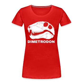 Crâne fossile de dimétrodon - T-shirt bio Premium Femme - rouge - Devant - Mia (176cm)