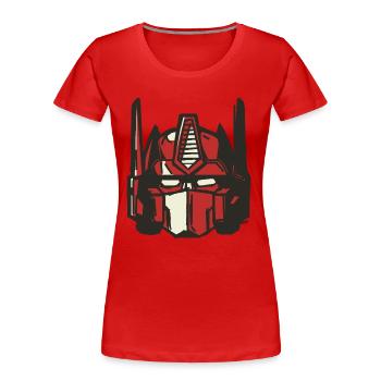 Transformers G1 Costume De Tête Optimus Prime - T-shirt bio Premium Femme - rouge - Devant - Mia (176cm)