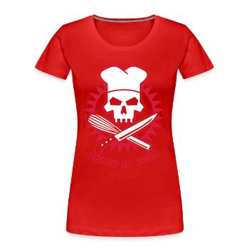 born_to_cook - Frauen Premium Bio T-Shirt - Rot - Vorne - Mia (176cm)