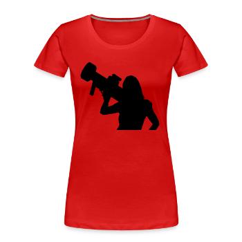 sexy girl gun - Frauen Premium Bio T-Shirt - Rot - Vorne - Mia (176cm)