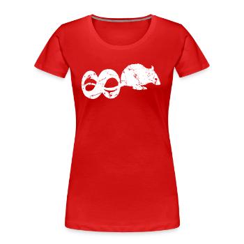 PUNKROCK rats nr. 8 - look d’occasion - souris - rat - T-shirt bio Premium Femme - rouge - Devant - Mia (176cm)