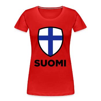 Drapeau national de la Finlande - T-shirt bio Premium Femme - rouge - Devant - Mia (176cm)