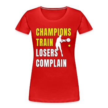 Padel Tennis Spieler Geschenkidee - Frauen Premium Bio T-Shirt - Rot - Vorne - Mia (176cm)