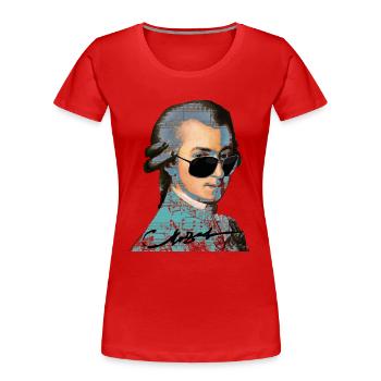 Wolfgang Amadeus Mozart - Frauen Premium Bio T-Shirt - Rot - Vorne - Mia (176cm)