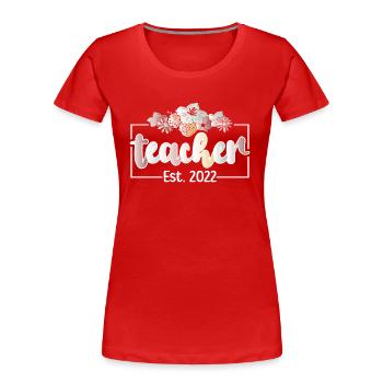 Futurs enseignants Formation des enseignants Programme de formation des étudiants - T-shirt bio Premium Femme - rouge - Devant - Mia (176cm)