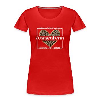 Kosmetikerin Kosmetiksalon Beste Kosmetikerin - Frauen Premium Bio T-Shirt - Rot - Vorne - Mia (176cm)