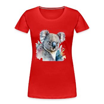 Koala Aquarell - Frauen Premium Bio T-Shirt - Rot - Vorne - Mia (176cm)
