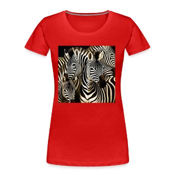 Zebra Pattern Animal Cool Africa Safari Zèbres - T-shirt bio Premium Femme - rouge - Devant - Mia (176cm)