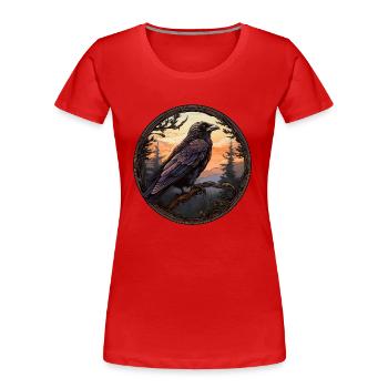 Rabe - Frauen Premium Bio T-Shirt - Rot - Vorne - Mia (176cm)
