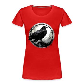 Rabe - Frauen Premium Bio T-Shirt - Rot - Vorne - Mia (176cm)