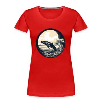 Whale - Women's Premium Organic T-Shirt - red - Front - Mia (176cm)