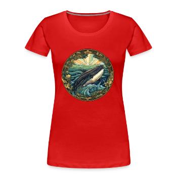 Whale - Women's Premium Organic T-Shirt - red - Front - Mia (176cm)