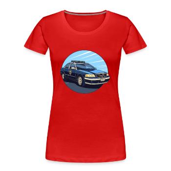 Polizei - Frauen Premium Bio T-Shirt - Rot - Vorne - Mia (176cm)