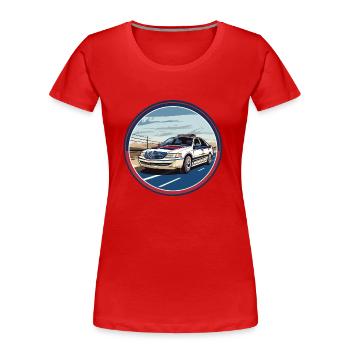 Polizei - Frauen Premium Bio T-Shirt - Rot - Vorne - Mia (176cm)