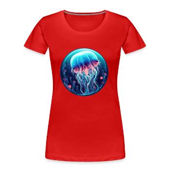 Jellyfish - Women's Premium Organic T-Shirt - red - Front - Mia (176cm)