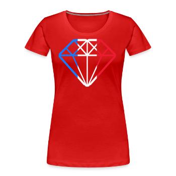 Flag France French Diamond French - Women's Premium Organic T-Shirt - red - Front - Mia (176cm)