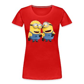 Minions Phil Und Stuart Lustig - Frauen Premium Bio T-Shirt - Rot - Vorne - Mia (176cm)