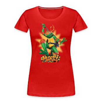 TMNT Mutant Mayhem Turtle Mikey - Frauen Premium Bio T-Shirt - Rot - Vorne - Mia (176cm)