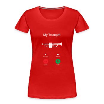 The trumpet calls - Women's Premium Organic T-Shirt - red - Front - Mia (176cm)