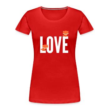 Fuchs Love Fox - Women's Premium Organic T-Shirt - red - Front - Mia (176cm)