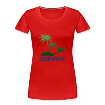 Summer ... Summer - Women's Premium Organic T-Shirt - red - Front - Mia (176cm)