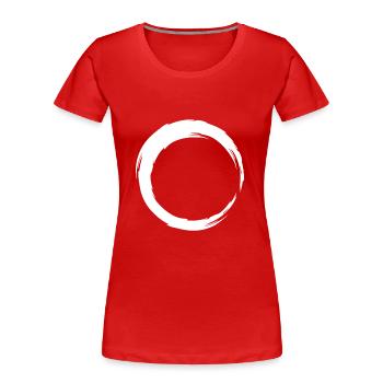 Kreis Linie Symbol weiß - Frauen Premium Bio T-Shirt - Rot - Vorne - Mia (176cm)
