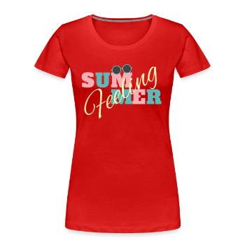 Summer Feeling - Frauen Premium Bio T-Shirt - Rot - Vorne - Mia (176cm)