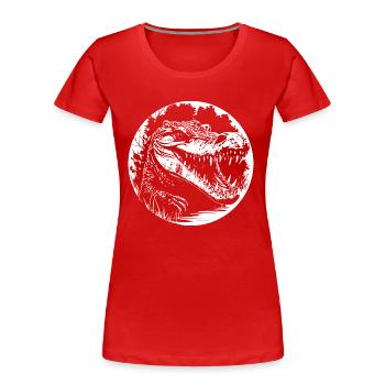 Alligator - Frauen Premium Bio T-Shirt - Rot - Vorne - Mia (176cm)