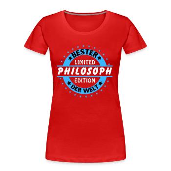 Bester Philosoph der Welt - Frauen Premium Bio T-Shirt - Rot - Vorne - Mia (176cm)