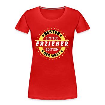 Meilleur éducateur au monde - T-shirt bio Premium Femme - rouge - Devant - Mia (176cm)