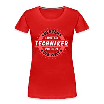 Meilleur technicien au monde - T-shirt bio Premium Femme - rouge - Devant - Mia (176cm)