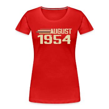 Born August 1954 Jubilee August 1954 Vintage - Women's Premium Organic T-Shirt - red - Front - Mia (176cm)