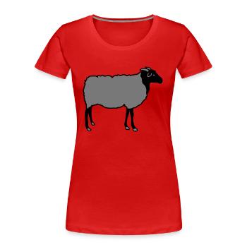 schaf, schafe, lamm, lämmer, heidschnucke - Frauen Premium Bio T-Shirt - Rot - Vorne - Mia (176cm)