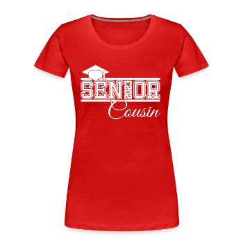 Senior 2023 Cousin Proud Cousin of Graduated - Women's Premium Organic T-Shirt - red - Front - Mia (176cm)