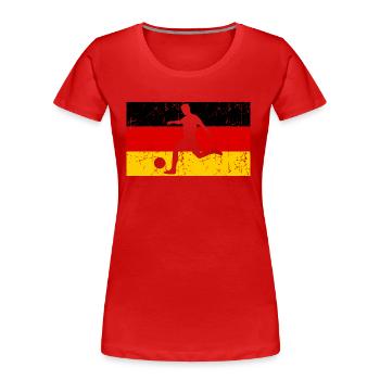 germany flag football vintage - Women's Premium Organic T-Shirt - red - Front - Mia (176cm)